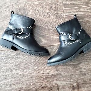 🖤 Toddler Girls Joe Fresh Black Studded Boots Size 9